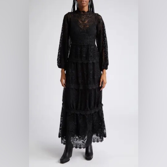 FARM RIO Long Sleeve Guipure Lace Maxi Dress - Picture 5 of 13